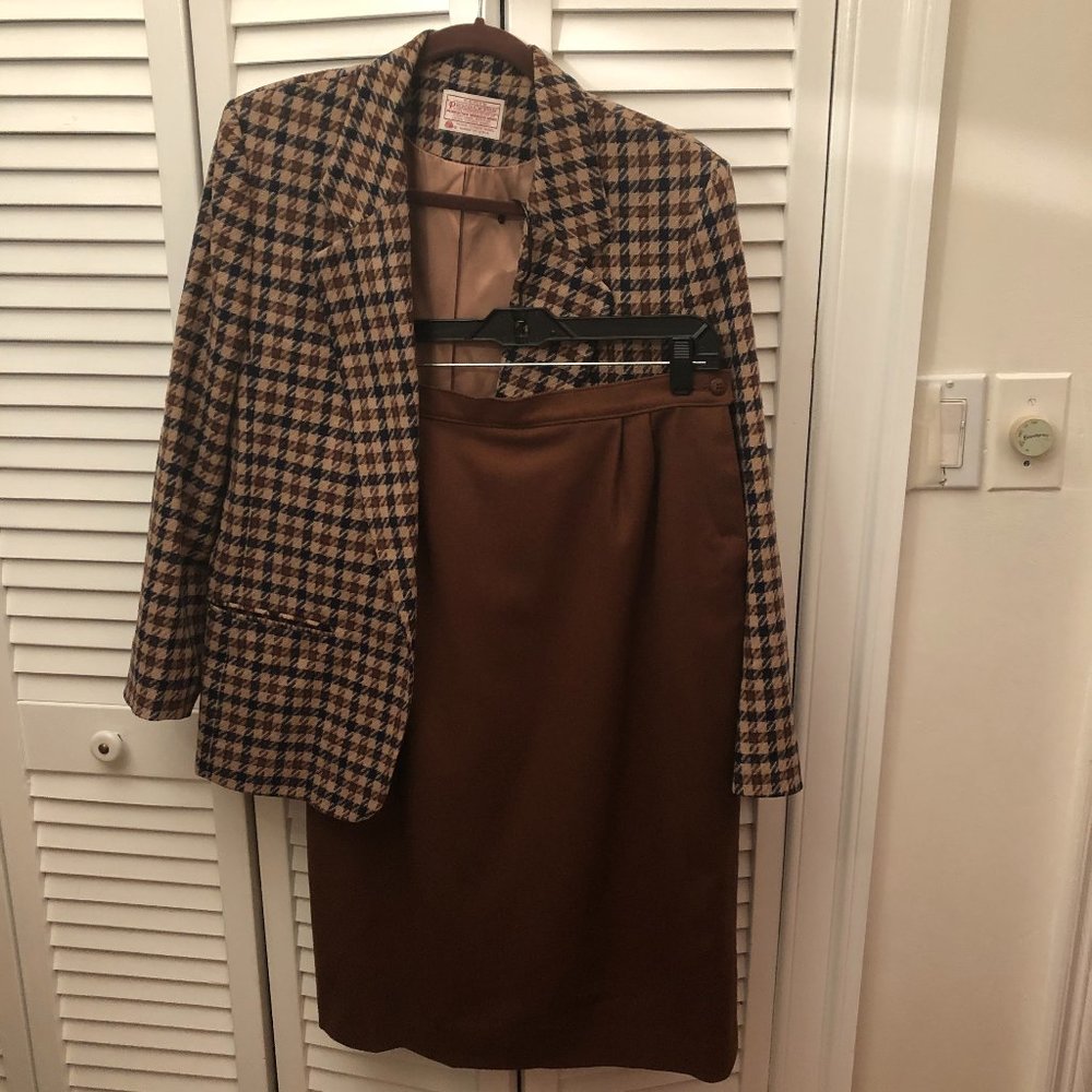 Pendleton Matching Wool Set Houndstooth Jacket & … - image 1